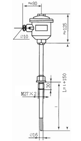 M27×2固定螺紋式隔爆型熱電阻型號規格